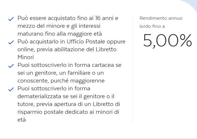 buoni postali minori